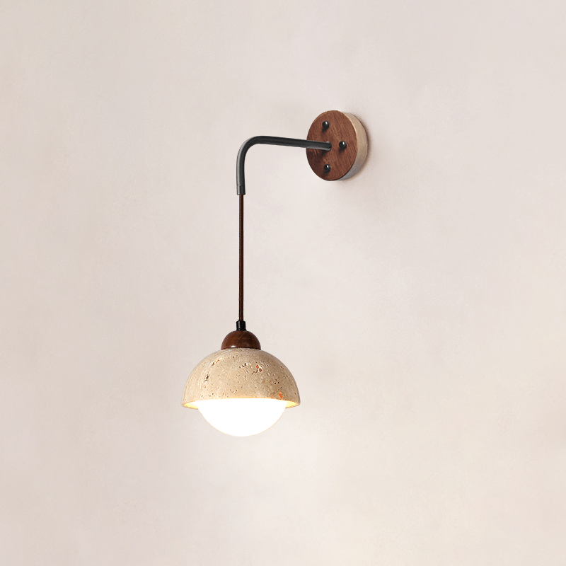 Travertine Swing Arm Wall Sconce