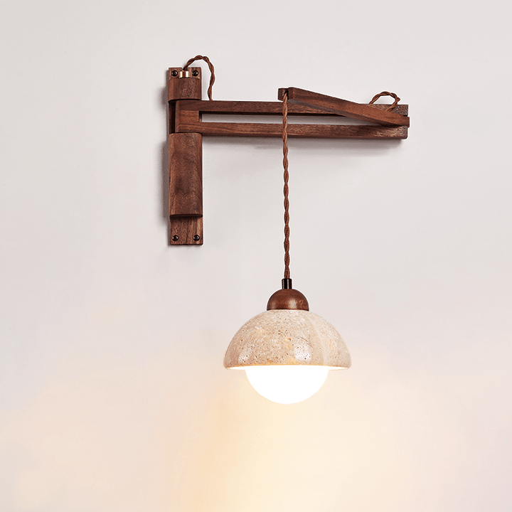 Travertine Swing Arm Wall Sconce
