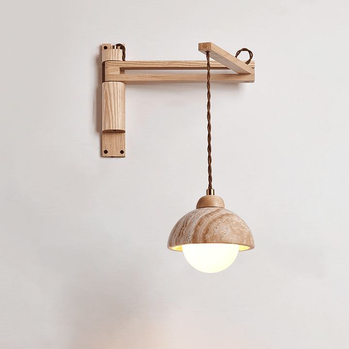 Travertine Swing Arm Wall Sconce