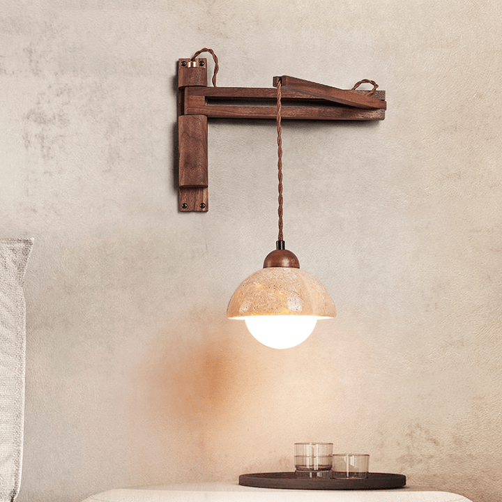 Travertine Swing Arm Wall Sconce