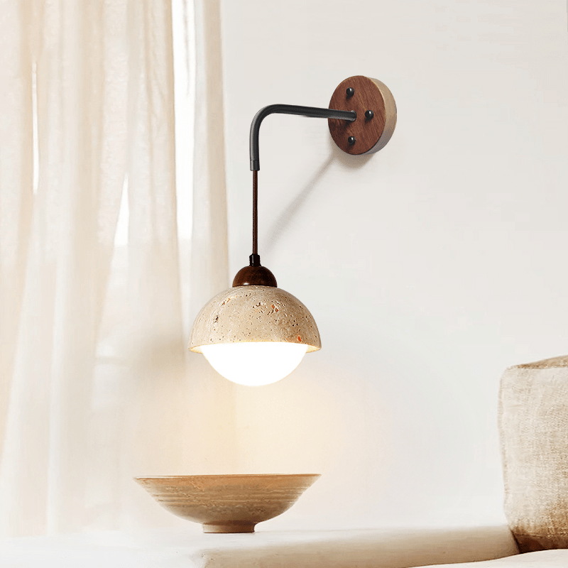 Travertine Swing Arm Wall Sconce