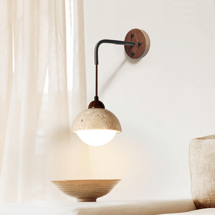 Travertine Swing Arm Wall Sconce