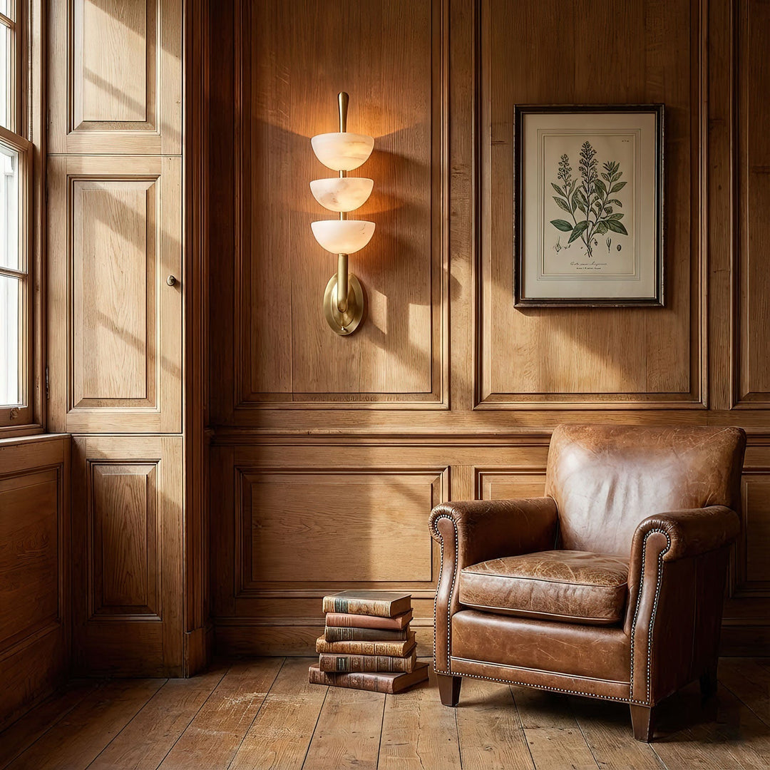 Triple Alabaster Wall Sconce
