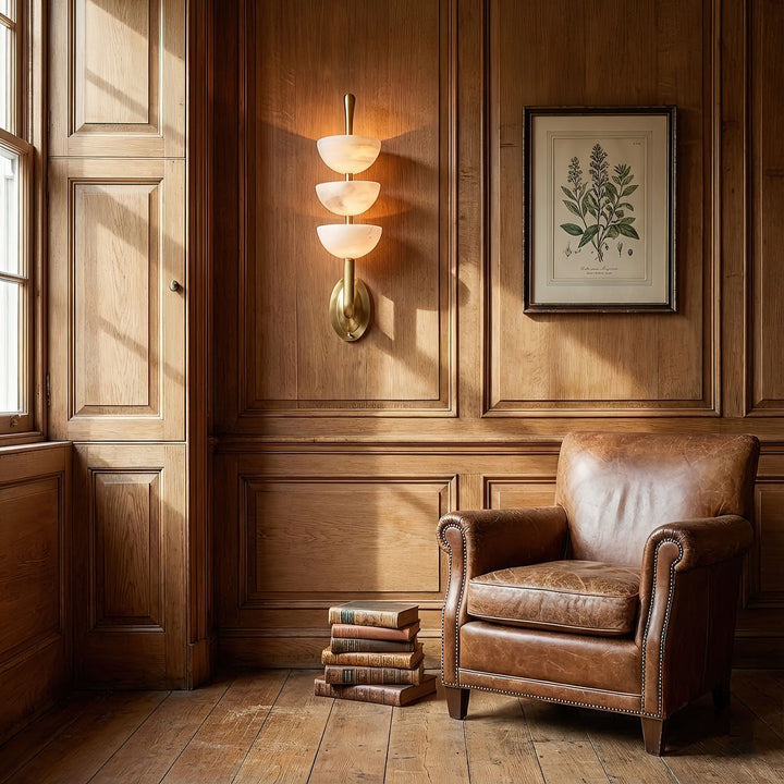 Triple Alabaster Wall Sconce