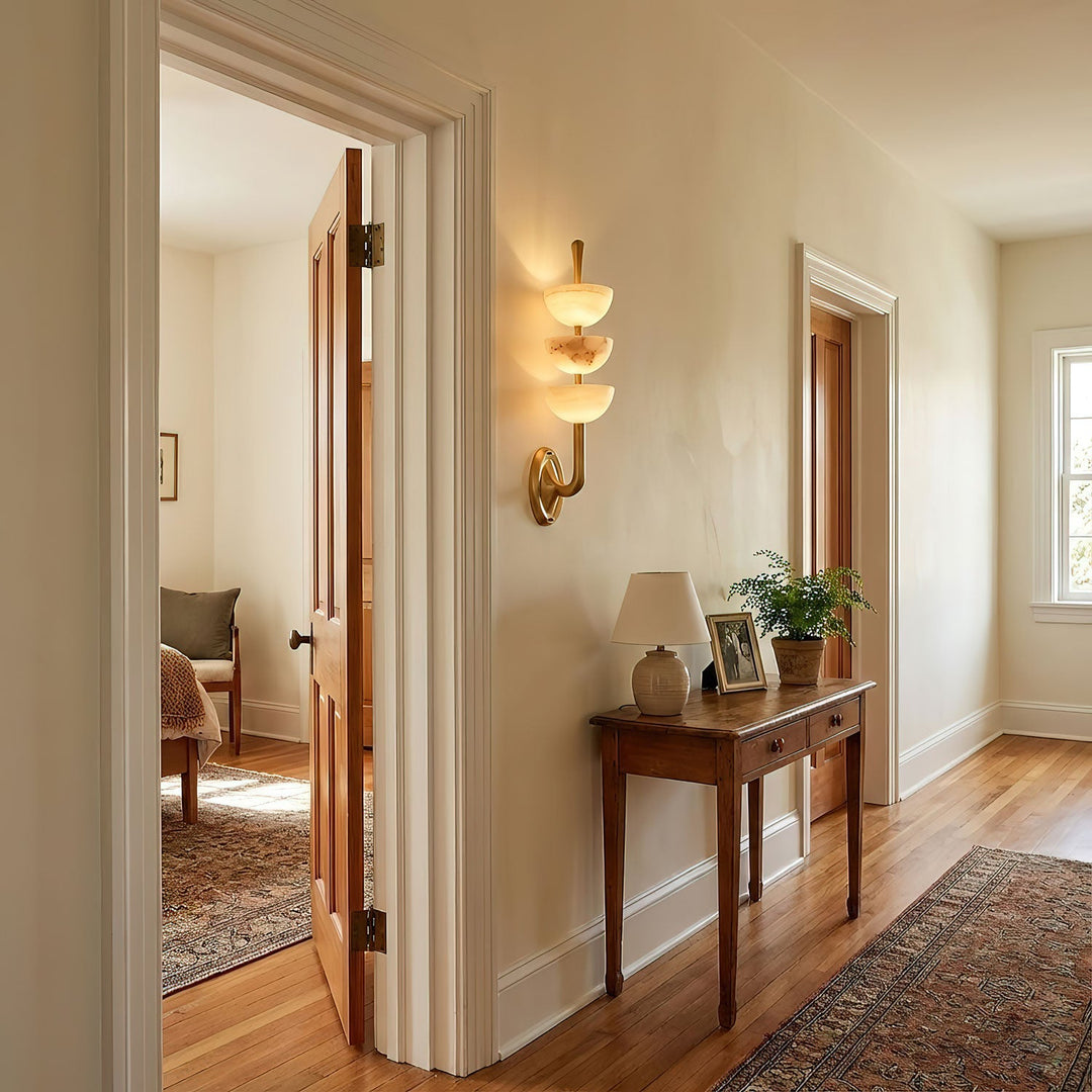 Triple Alabaster Wall Sconce