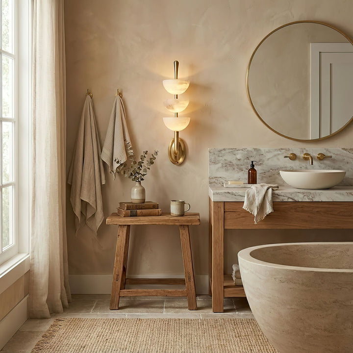 Triple Alabaster Wall Sconce