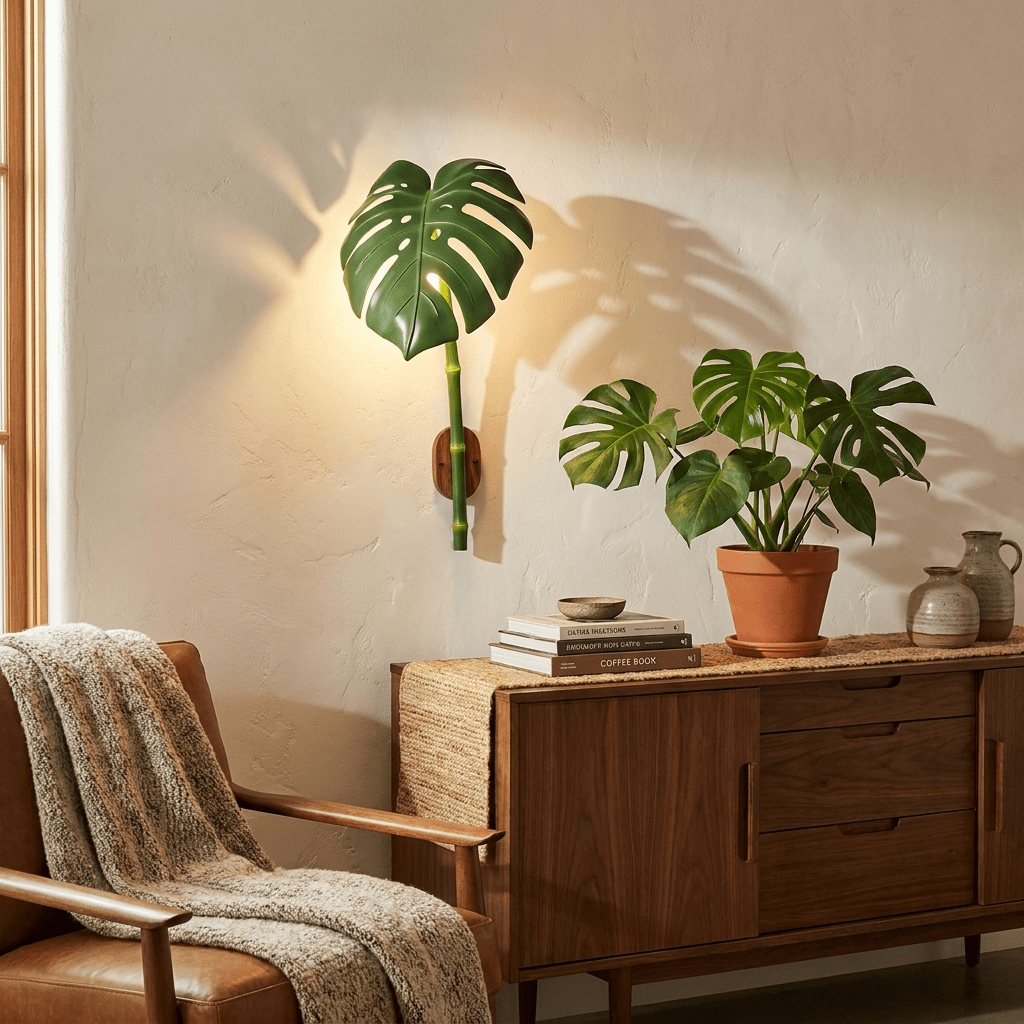 Tropical Monstera Leaf Wall Light