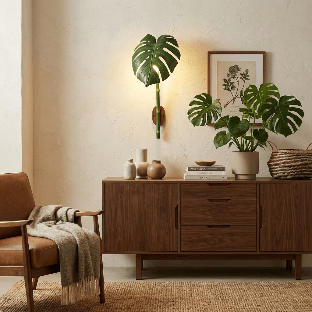 Tropical Monstera Leaf Wall Light