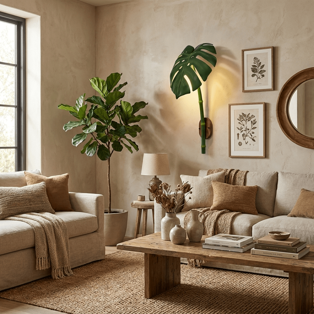 Tropical Monstera Leaf Wall Light