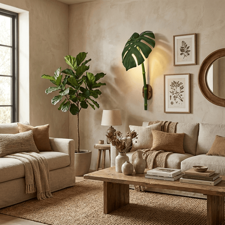 Tropical Monstera Leaf Wall Light
