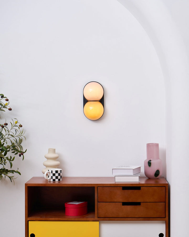 Two Globe Glass Wall Sconce