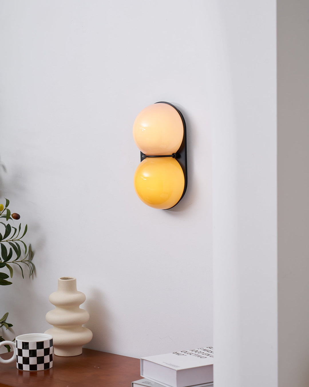 Two Globe Glass Wall Sconce