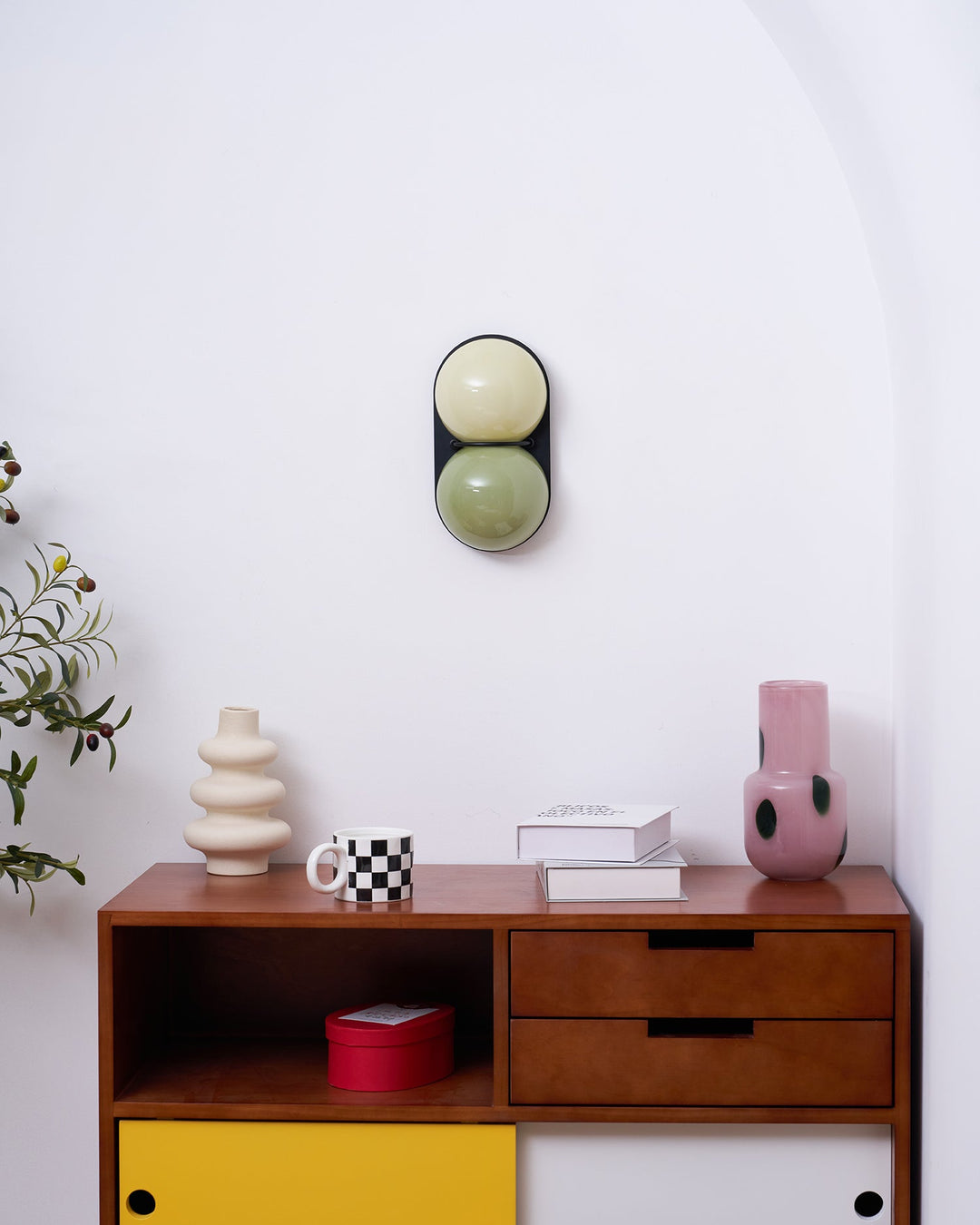 Two Globe Glass Wall Sconce