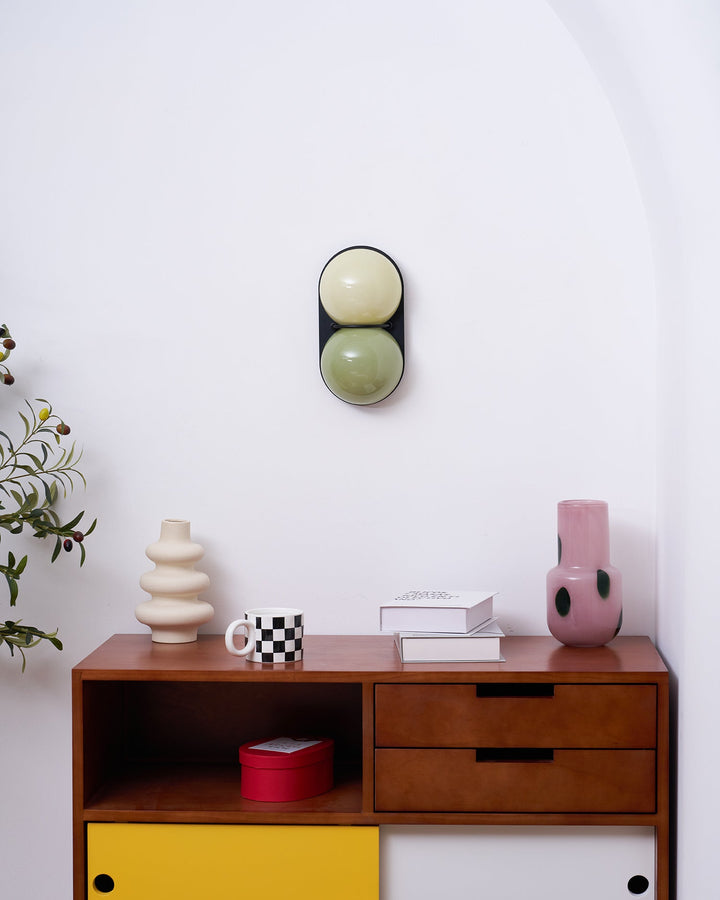 Two Globe Glass Wall Sconce