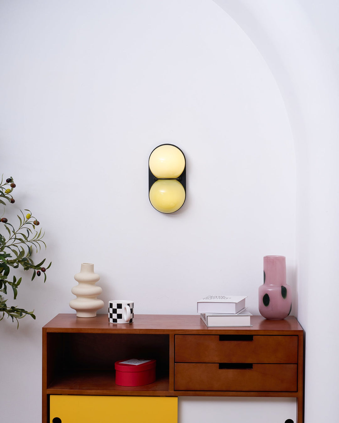 Two Globe Glass Wall Sconce