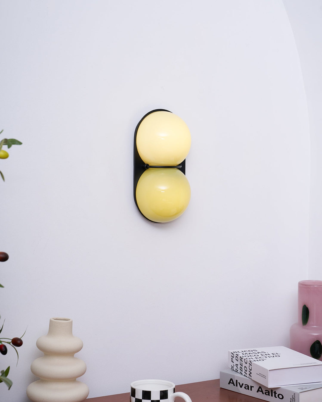 Two Globe Glass Wall Sconce