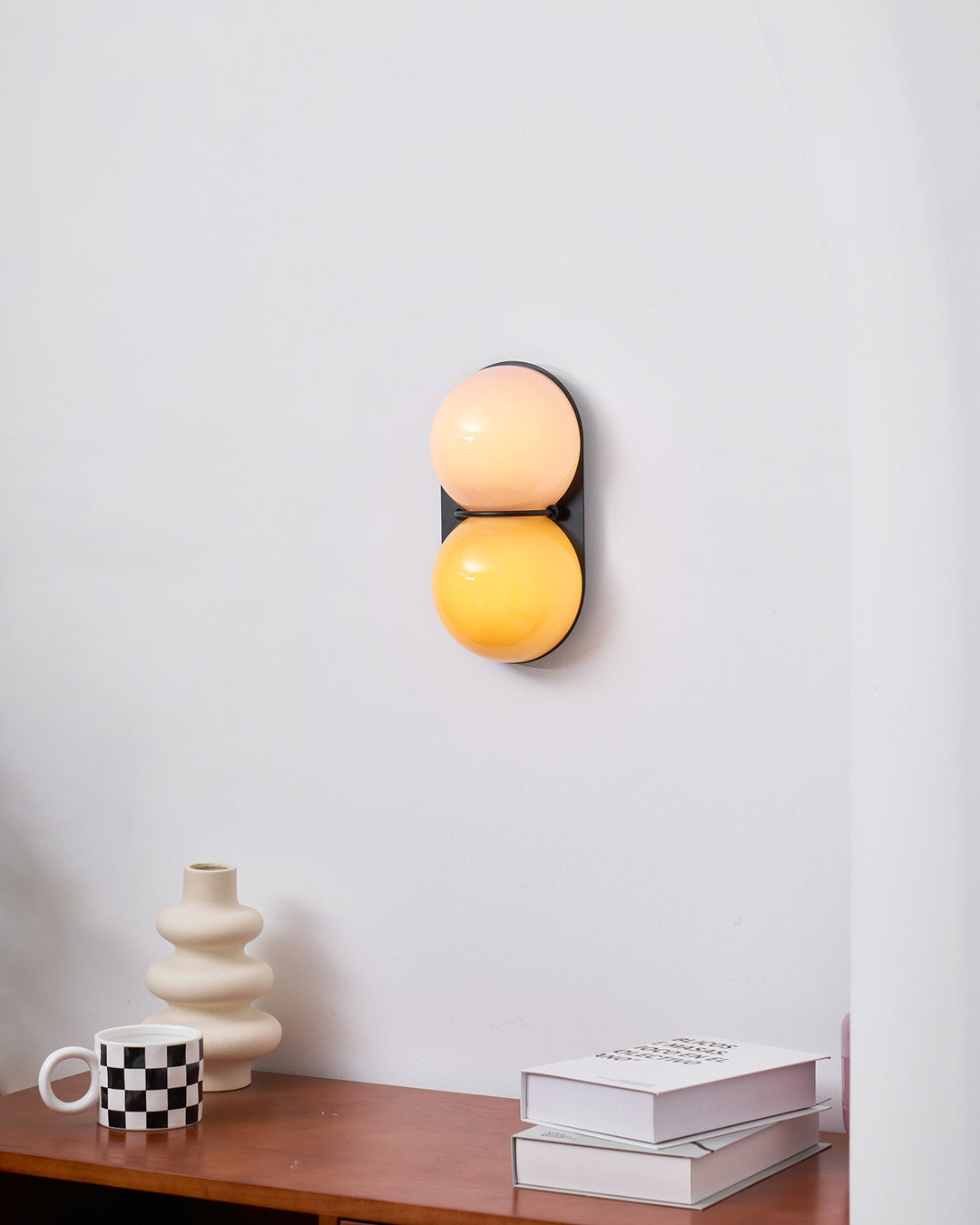 Two Globe Glass Wall Sconce