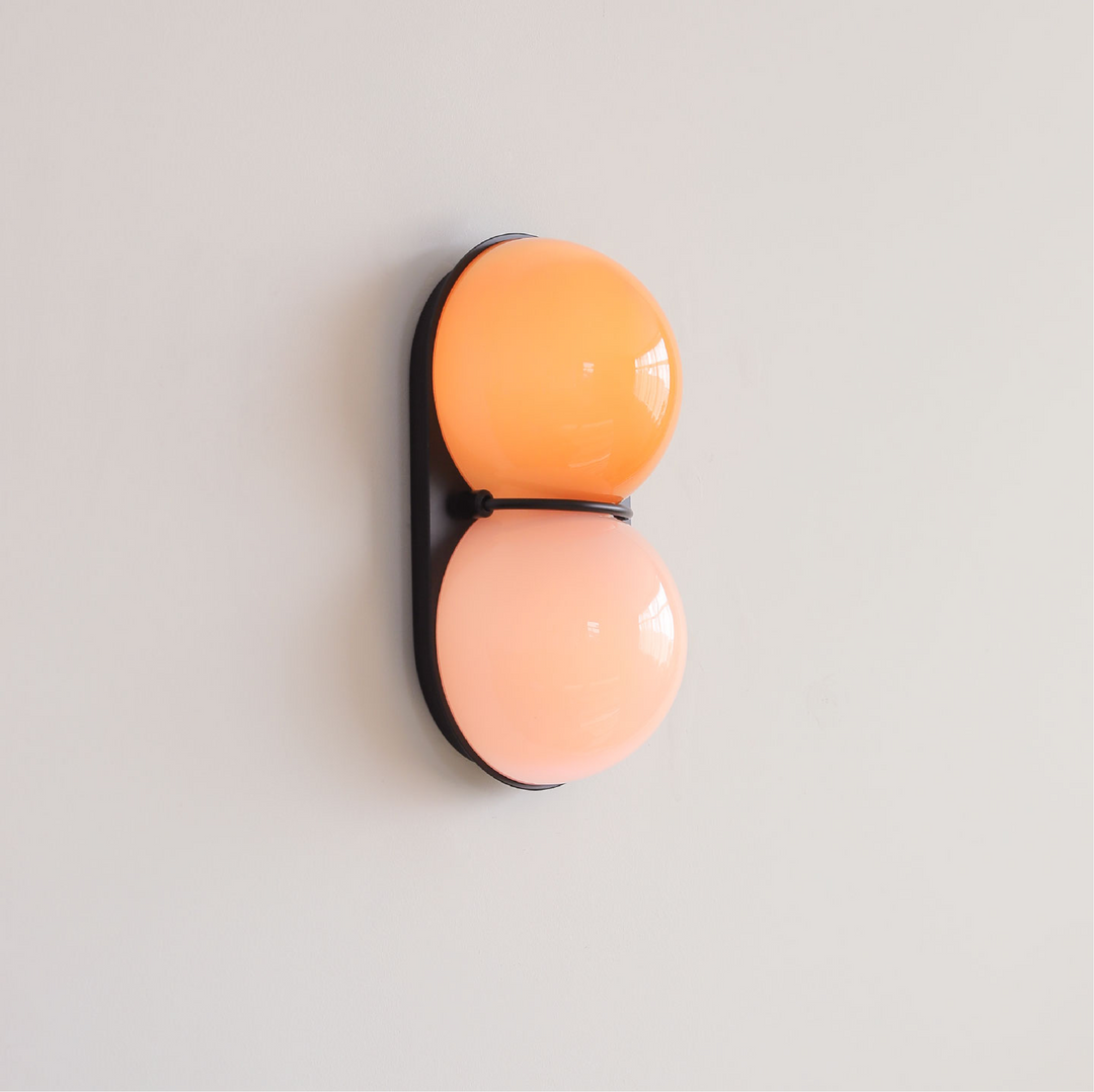 Two Globe Glass Wall Sconce