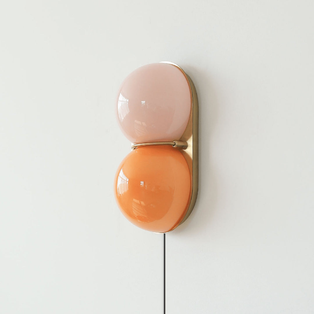 Two Globe Glass Plug-in Wall Sconce