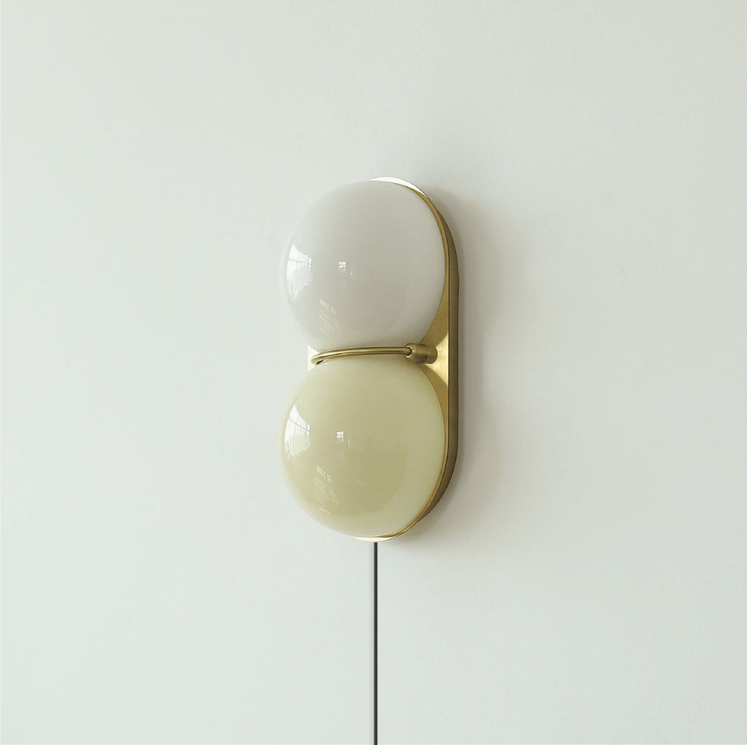 Two Globe Glass Plug-in Wall Sconce