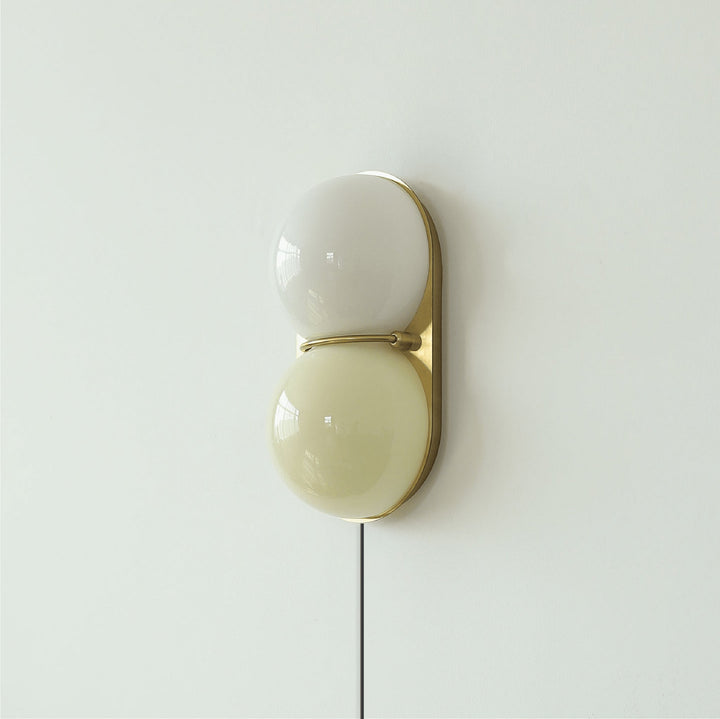 Two Globe Glass Plug-in Wall Sconce