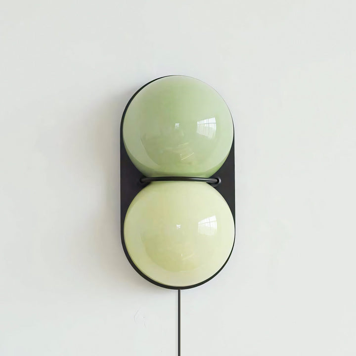 Two Globe Glass Plug-in Wall Sconce