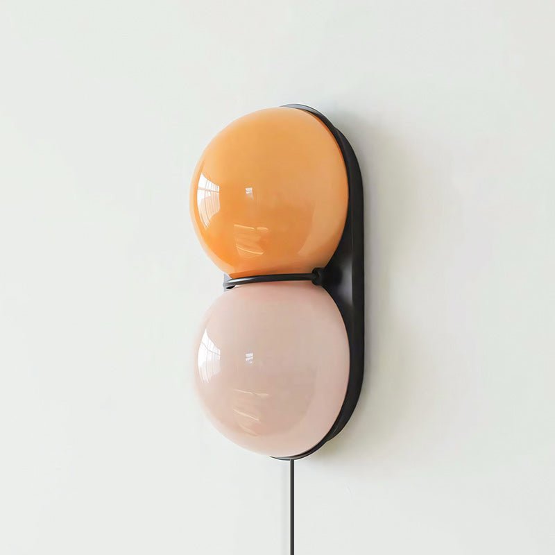 Two Globe Glass Plug-in Wall Sconce