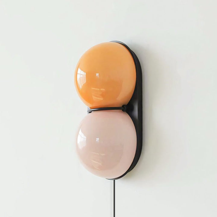 Two Globe Glass Plug-in Wall Sconce