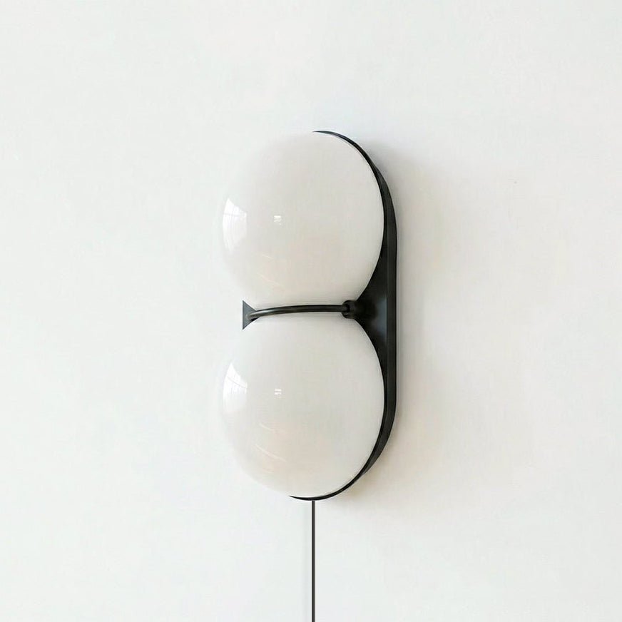 Two Globe Glass Plug-in Wall Sconce