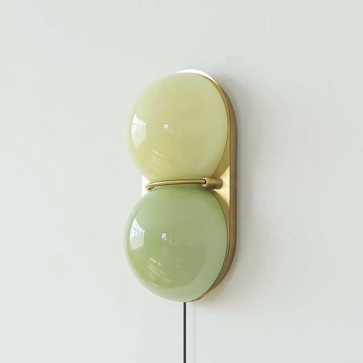 Two Globe Glass Plug-in Wall Sconce