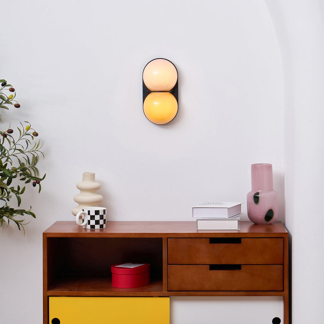 Two Globe Glass Wall Sconce