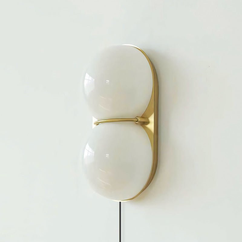Two Globe Glass Plug-in Wall Sconce