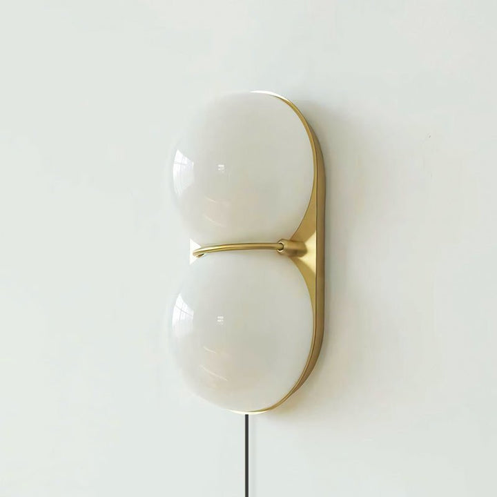 Two Globe Glass Plug-in Wall Sconce
