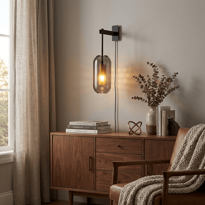Vadim Glass Plug-in Wall Lamp