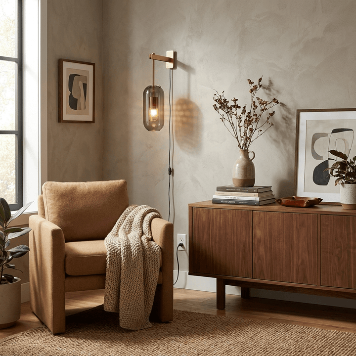 Vadim Glass Plug-in Wall Lamp