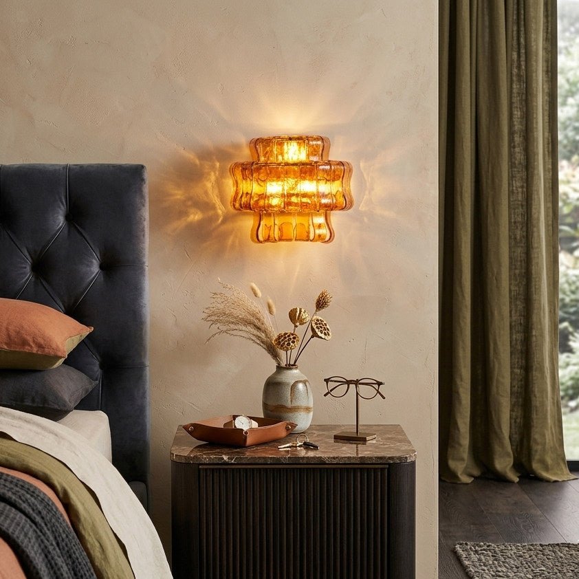 Valena Ripple Glass Wall Sconce