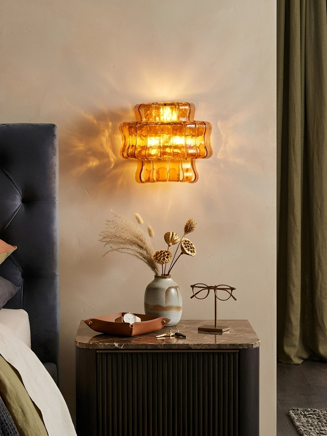 Valena Ripple Glass Wall Sconce
