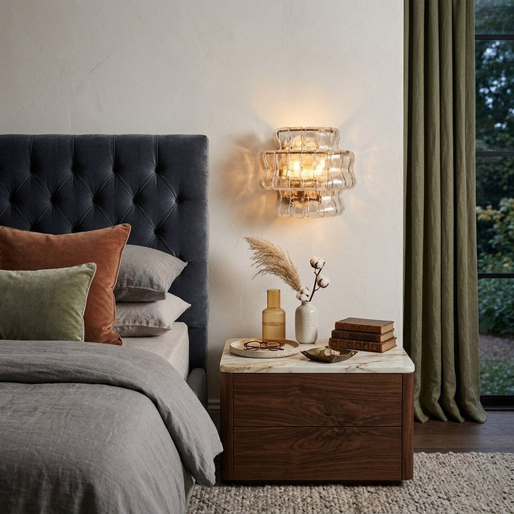 Valena Ripple Glass Wall Sconce