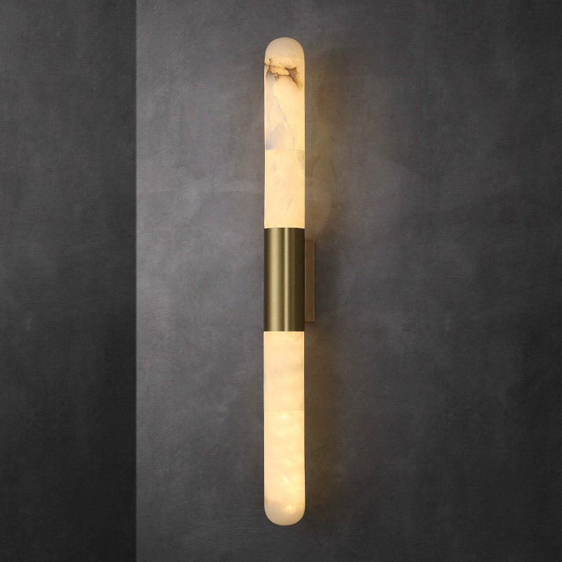 Velin Alabaster Tube Wall Sconce