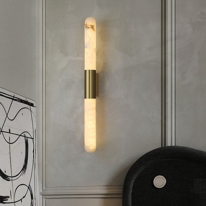 Velin Alabaster Tube Wall Sconce