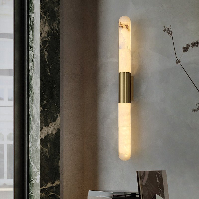Velin Alabaster Tube Wall Sconce