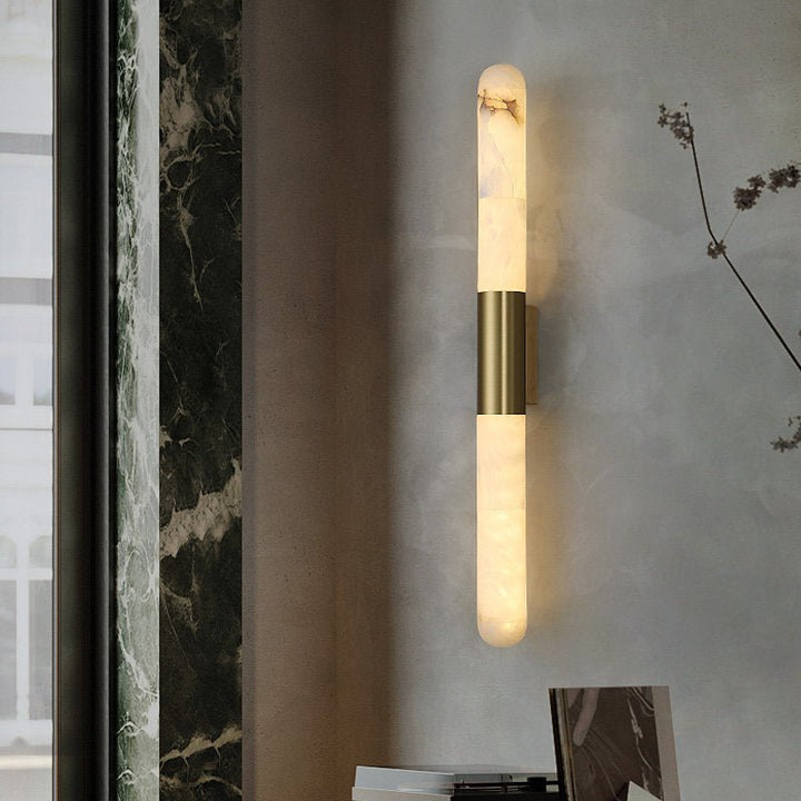 Velin Alabaster Tube Wall Sconce