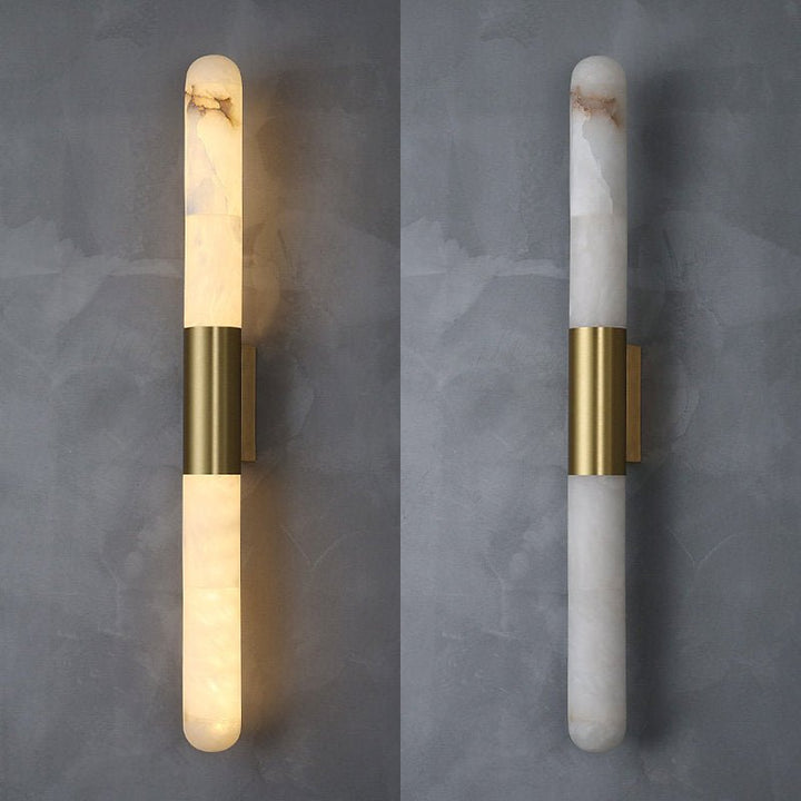 Velin Alabaster Tube Wall Sconce