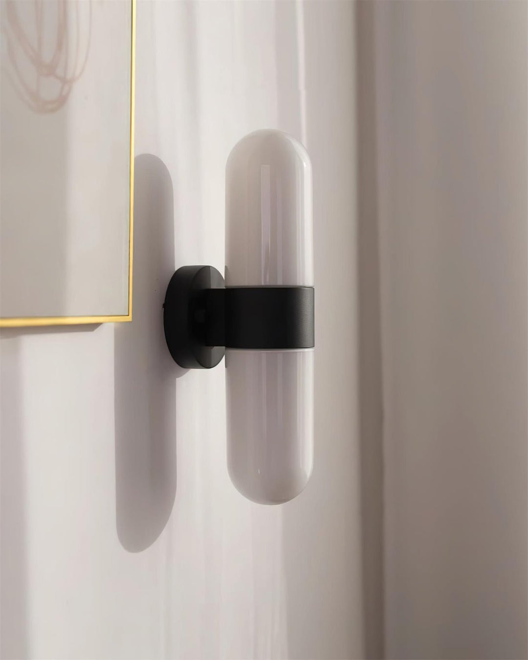 Vertical Capsule Glass Wall Sconce