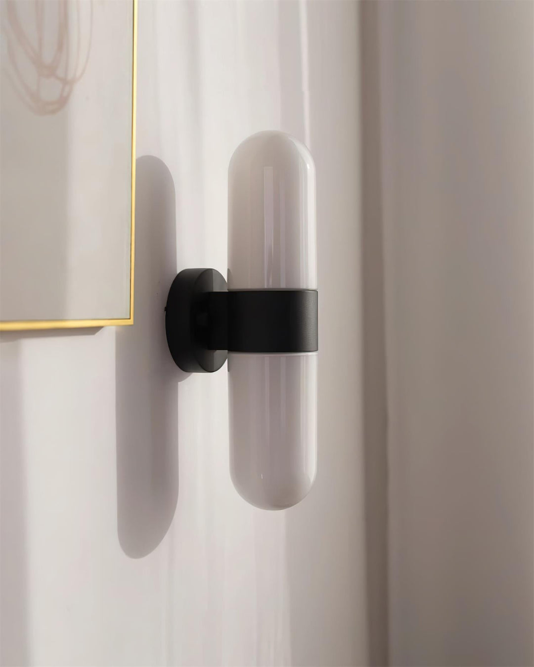 Vertical Capsule Glass Wall Sconce
