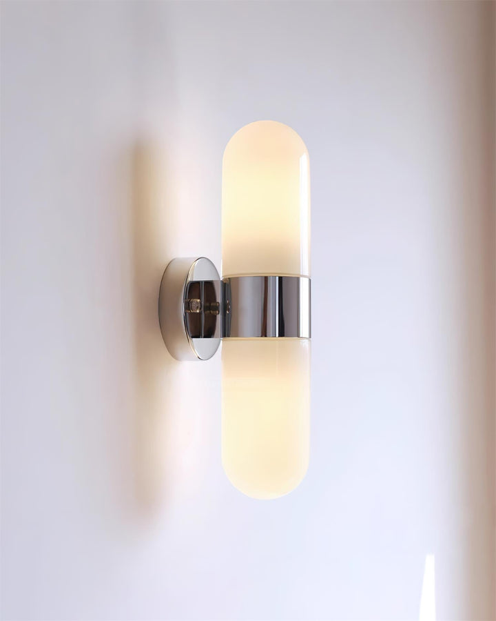 Vertical Capsule Glass Wall Sconce
