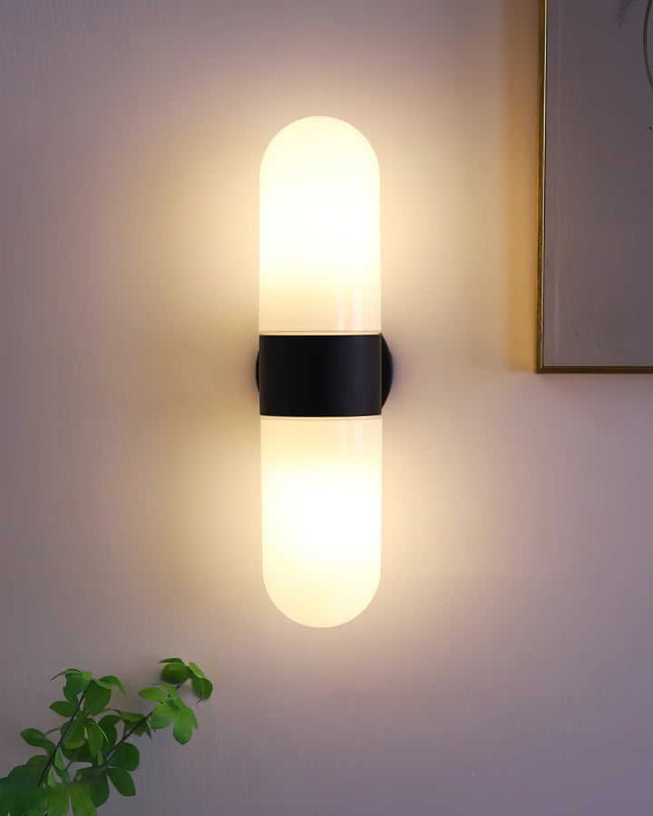 Vertical Capsule Glass Wall Sconce