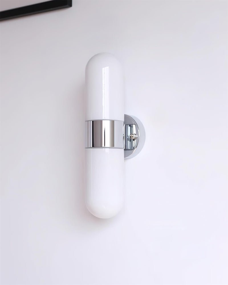 Vertical Capsule Glass Wall Sconce