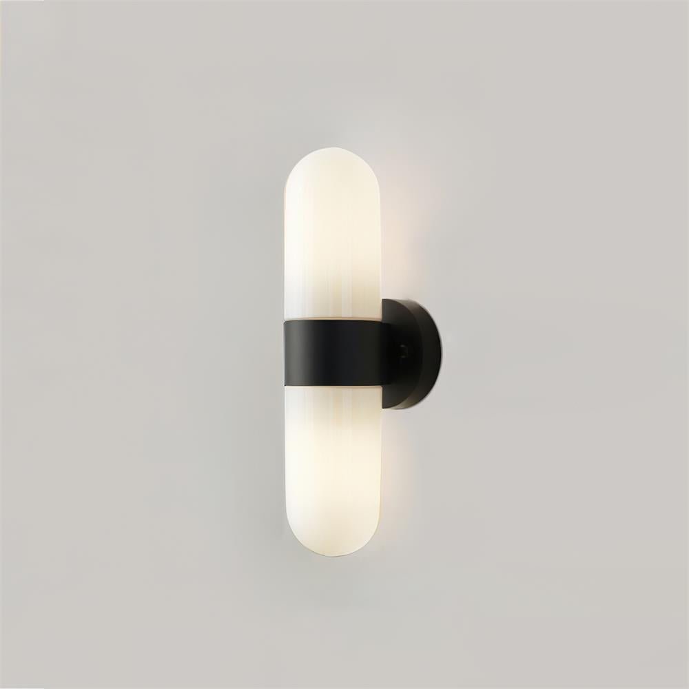 Vertical Capsule Glass Wall Sconce
