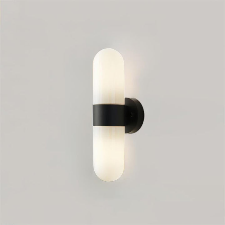 Vertical Capsule Glass Wall Sconce